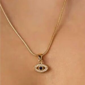 Evil Eye Crystal Pendant Necklace NEW